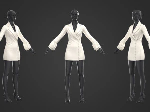 vestido feminino Modelo 3D