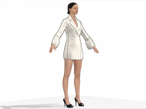 vestido feminino Modelo 3D
