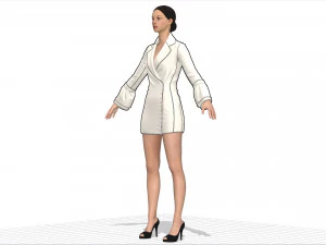 vestido feminino Modelo 3D