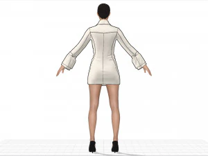 vestido feminino Modelo 3D