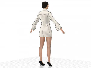 vestido feminino Modelo 3D