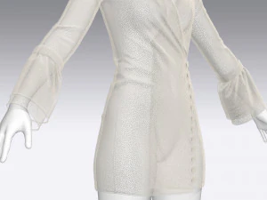 vestido feminino Modelo 3D