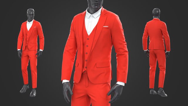 mens business suit 3Dモデル .c4d .max .obj .3ds .fbx .stl .blend 