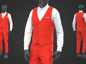 mens business suit 3Dモデル