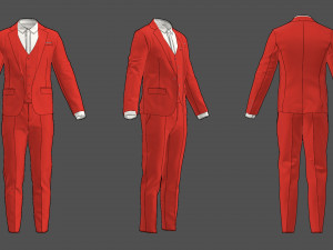 mens business suit 3Dモデル