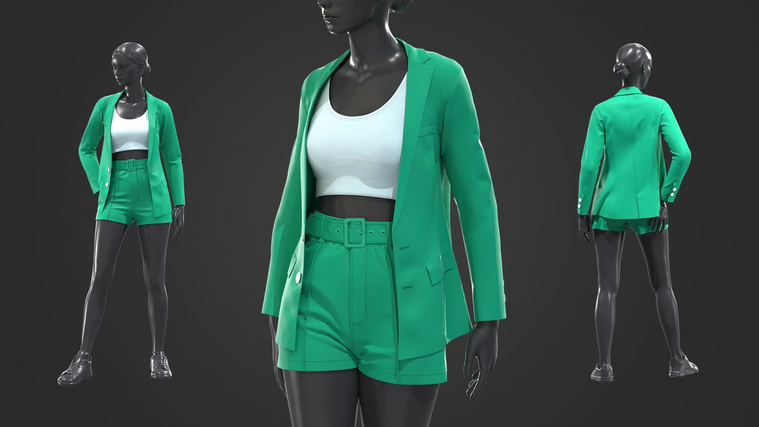 womens business suit 3D Model .c4d .max .obj .3ds .fbx .stl .blend