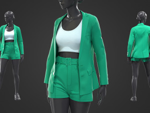 womens business suit 3D Model