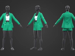 womens business suit 3D Model