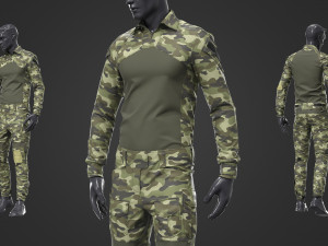 army tactical camouflage military uniform 3D Model