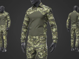 uniforme militar de camuflagem t&aacute;tica do ex&eacute;rcito Modelo 3D