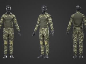 army tactical camouflage military uniform 3D-Modell