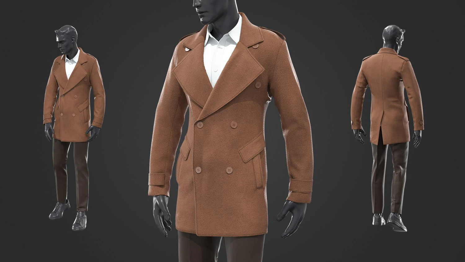 Casaco masculino Modelo 3D .c4d .max .obj .3ds .fbx .stl .blend 