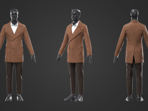 Mens coat 3D Модель