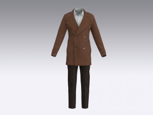 Mens coat 3D Модель