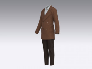 Mens coat 3D Модель