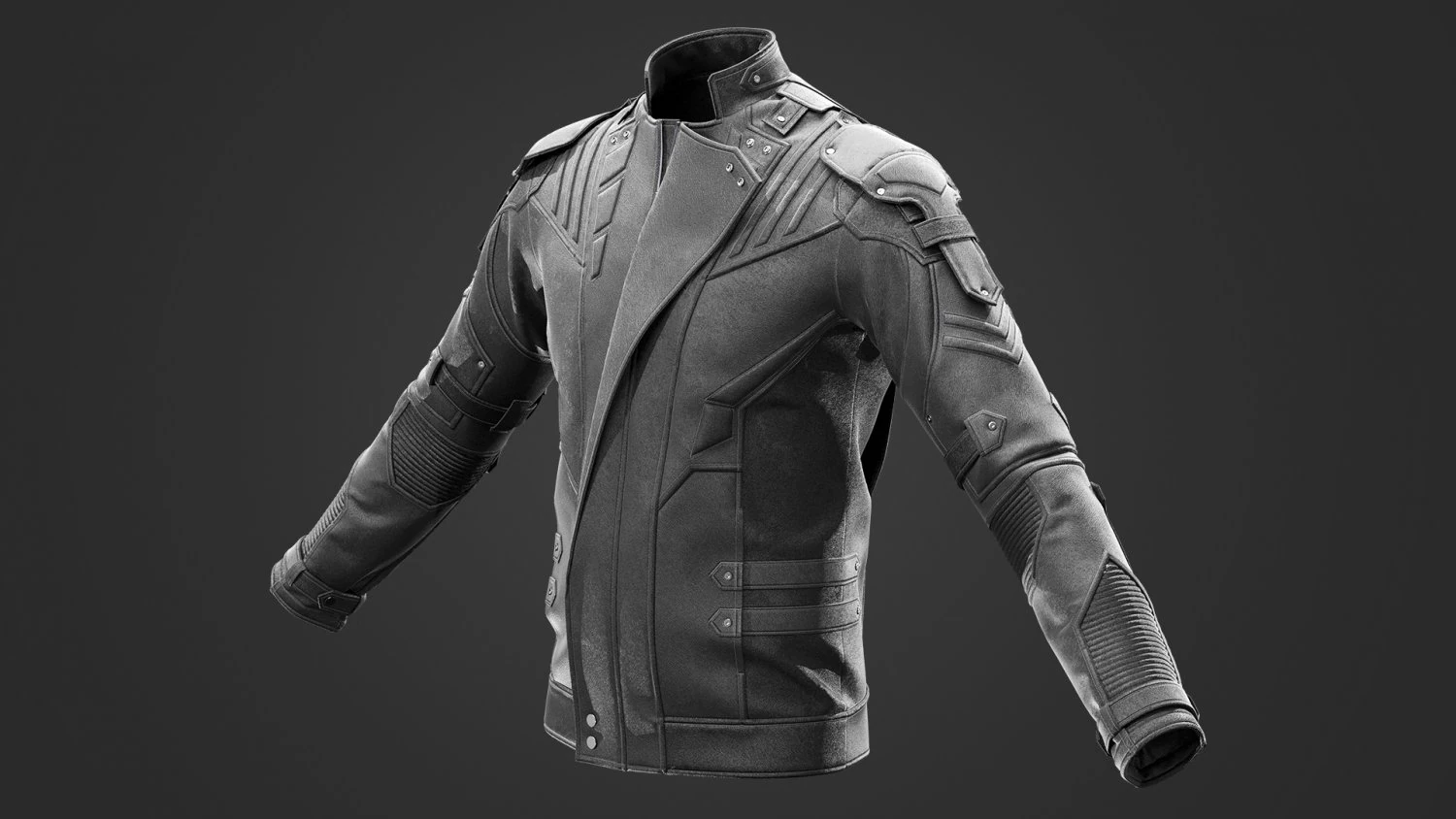 male leather jacket 3D Model .c4d .max .obj .3ds .fbx .stl .blend 