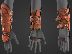 medieval bracers leather 3D Model