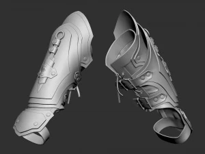 medieval bracers leather 3D Model