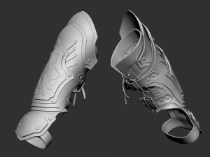 medieval bracers leather 3D Model