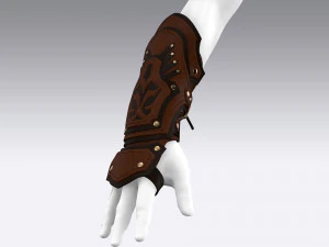medieval bracers leather 3D Model