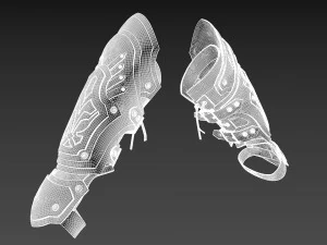 medieval bracers leather 3D Model