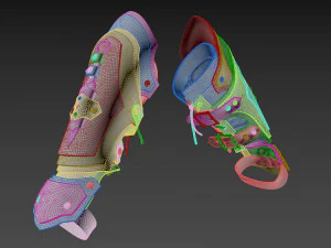 medieval bracers leather 3D Model