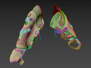 medieval bracers leather 3D Model