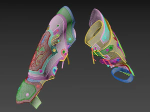 medieval bracers leather 3D Model