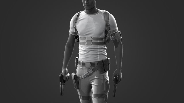male tactical outfit cyberpunk military combat Model 3D .c4d .max .obj .3ds .fbx .stl .blend 