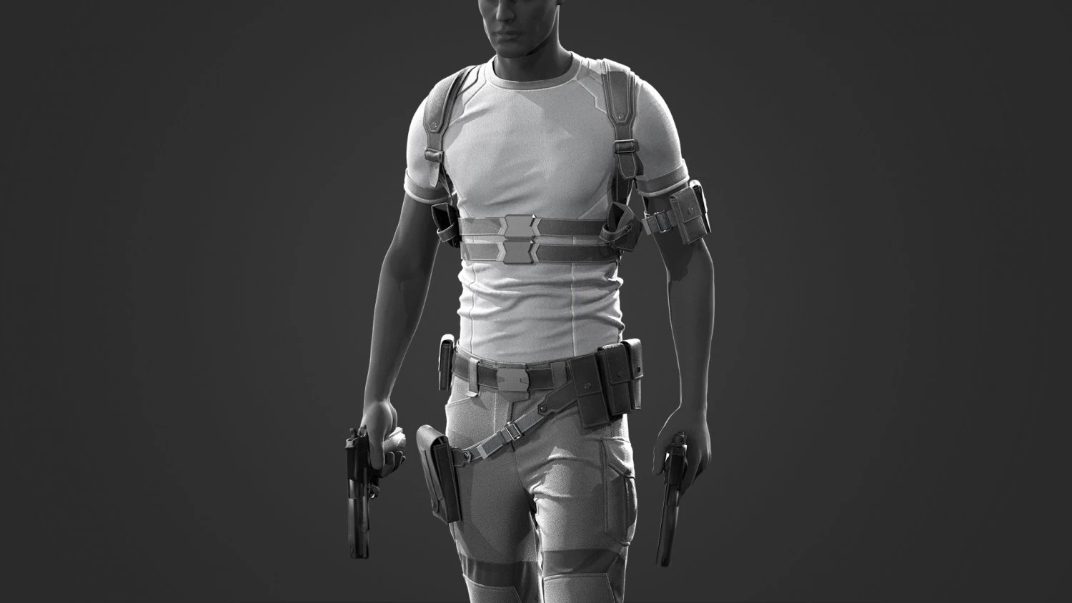 male tactical outfit cyberpunk military combat 3D Model .c4d .max .obj .3ds .fbx .stl .blend 