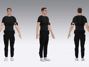 male tactical outfit cyberpunk military combat 3D Model