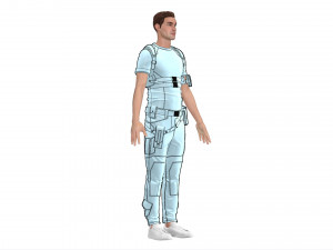 male tactical outfit cyberpunk military combat Model 3D