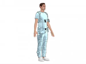 male tactical outfit cyberpunk military combat 3D Model