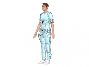 male tactical outfit cyberpunk military combat Model 3D