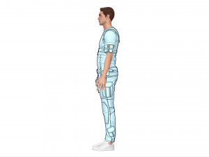 male tactical outfit cyberpunk military combat Model 3D