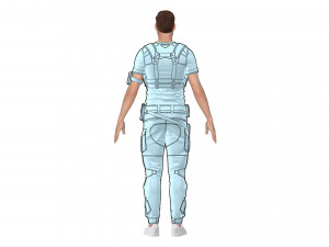 male tactical outfit cyberpunk military combat Model 3D