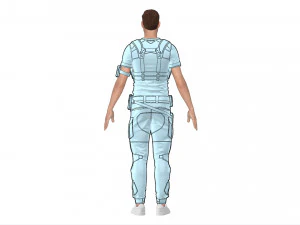 male tactical outfit cyberpunk military combat 3D Model