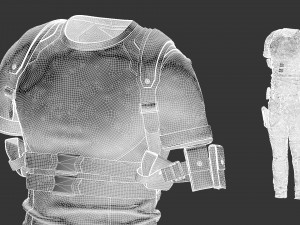 male tactical outfit cyberpunk military combat Model 3D