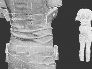 male tactical outfit cyberpunk military combat Model 3D