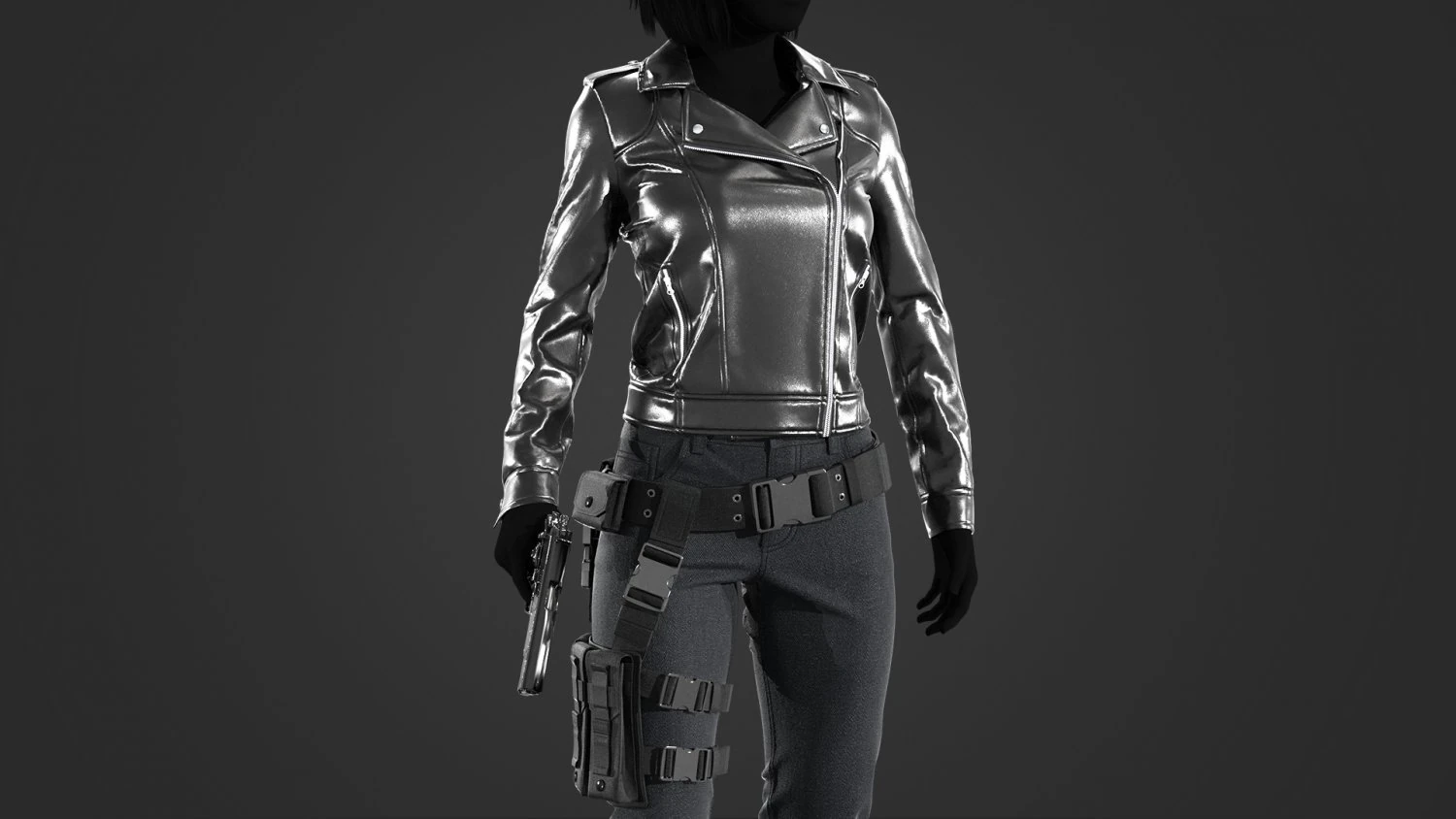female tactical outfit military jacket pants boots equipment 3D Model .c4d .max .obj .3ds .fbx .stl .blend 