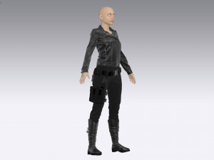 female tactical outfit military jacket pants boots equipment Modèle 3D