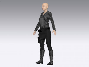 female tactical outfit military jacket pants boots equipment Modèle 3D