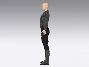 female tactical outfit military jacket pants boots equipment 3D Model