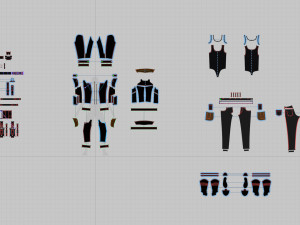female tactical outfit military jacket pants boots equipment Modèle 3D