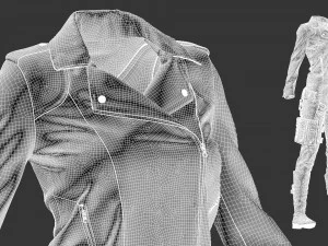 female tactical outfit military jacket pants boots equipment 3D Model