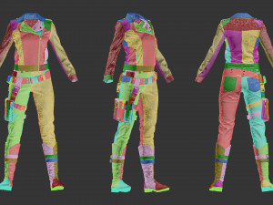 female tactical outfit military jacket pants boots equipment Modèle 3D