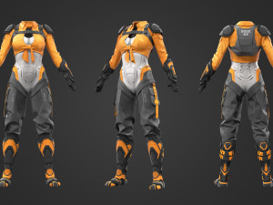 Sci-fi female outfit 3D Model