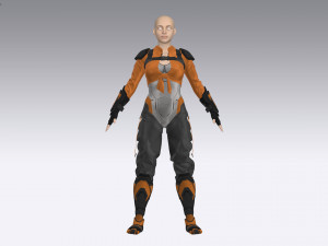 Sci-fi female outfit 3D Model