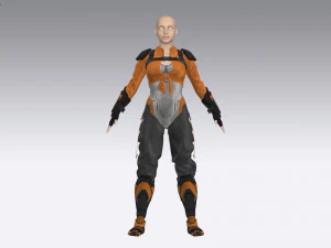 Sci-fi female outfit 3D Model