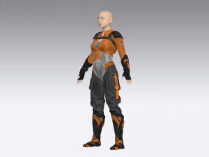 Sci-fi female outfit 3D Model